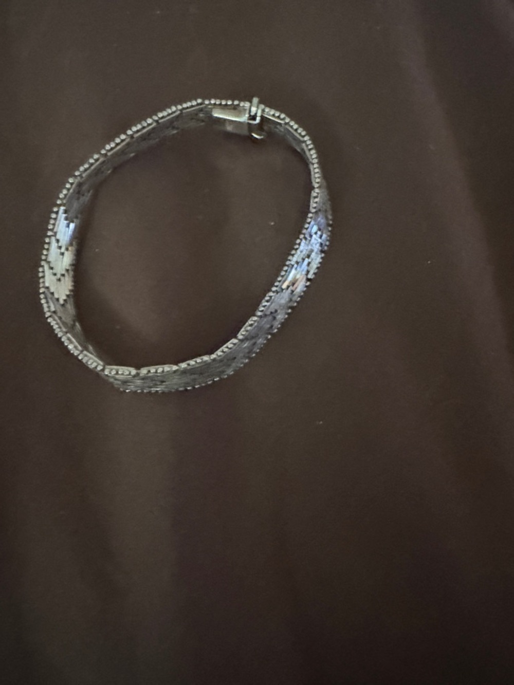 Silver Beaded Chevron Bracelet - Women's Fashion Jewelry